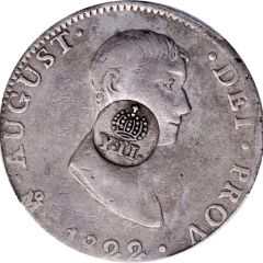 8 Reales - Isabella II Countermark on Mexico 8 Reales