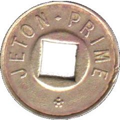 Jeton Prime with square hole, with 2 flowers