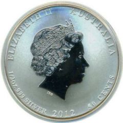 50 Cents - Elizabeth II 4th Portrait - Year of the Dragon - Silver Bullion Coin