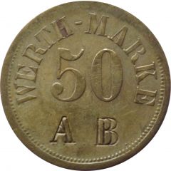 50 Pfennig Werth-Marke, Countermarked `AB`