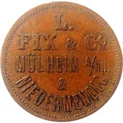 Token - L. Fix and Co. Mülheim an der Ruhr and Niedermendig