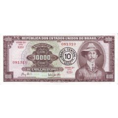 10 Cruzeiros Novos overprint on 10 000 Cruzeiros - 2nd print