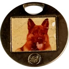 Jeton de chariot - Portrait d`un berger allemand Monogramme
