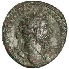 Sestertius - Marcus Aurelius TR POT XIX IMP II COS III S C