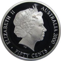 50 Cents - Elizabeth II 4th Portrait - Masterpieces in Silver - 20th Century Monarchs