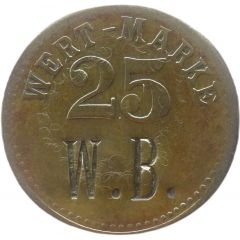 25 Pfennig Wert-Marke, Countermarked `W.B.`