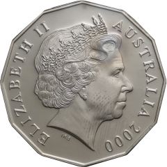50 Cents - Elizabeth II 4th Portrait - Millennium- Coloured Proof