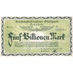 5 000 000 000 000 Mark Reichsbahndirektion
