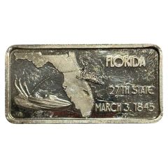 1 Oz Silver - Hamilton Mint Florida, March 3, 1845