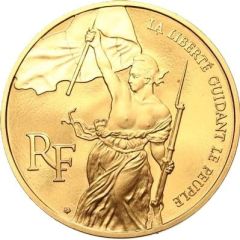 100 francs Liberté guidant le peuple Belle Épreuve en or