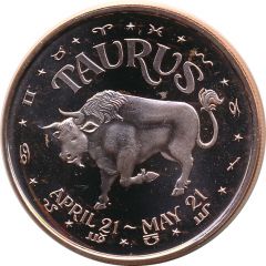 1 oz Copper Zodiac signs - Taurus