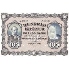 100 Krónur - Christian IX Íslands Banki, privat bank issue
