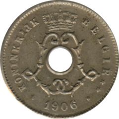 5 Centimes - Léopold II Dutch text, large date