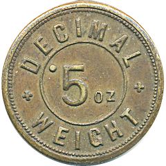Token - 5 Oz Decimal weight