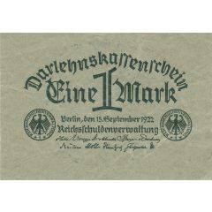 1 Mark Darlehnskassenschein
