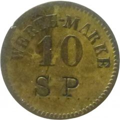 10 Pfennig Werth-Marke, Countermarked 'SP'