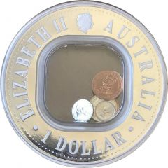 1 Dollar - Elizabeth II 4th Portrait - 40th Anniversary end of Pre-Decimal Coinage