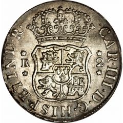 2 Reales - Carlos III arms