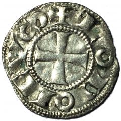 Denier with four annulets - Immobilization of Louis IV