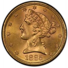 5 Dollars Coronet Head - With motto