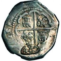 480 Réis - João IV Countermark `Crowned 480` 0ver Spain-America 8 Reales