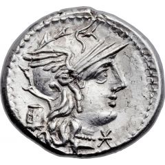 Denarius Marcia: Manius Marcius, M MAR C ROMA
