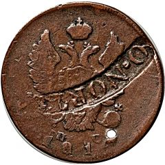 2 Kopecks - O. NORTH countermarked over 2 Kopecks 1814 ИМ