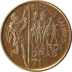 Mardi Gras Token - Bacchus Bacchus Salutes, New Orleans, Louisiana