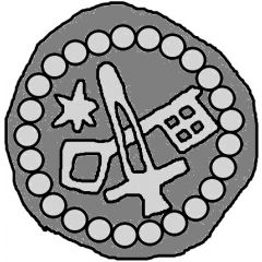 Denier Bracteate - Anonymous Sword right, key left and down, star left, diamond ring