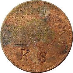 100 Pfennig Werth-Marke, Countermarked 'KS'