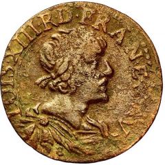 Double Tournois - Louis XIII Tours mint, 7th type