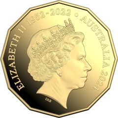 50 Cents - Elizabeth II 4th Portrait; In the name of - Coat of Arms; Rank-Broadley Obverse; Gold Proof