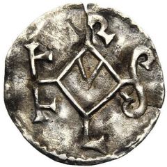 Obol - Charlemagne Melle mint, monogram