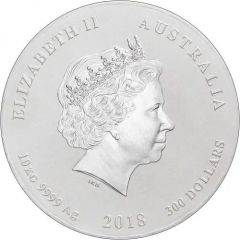 300 Dollars - Elizabeth II 6th Portrait - Year of the Dog - Silver Bullion Coin