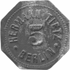 5 Pfennigs - Berlin Hermann Tietz