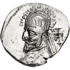 Drachm - Orodes I Tiara with beaded lines