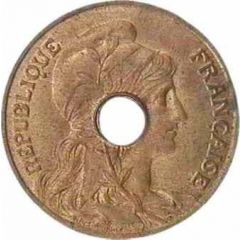 10 centimes Daniel-Dupuis Essai en bronze, perforé