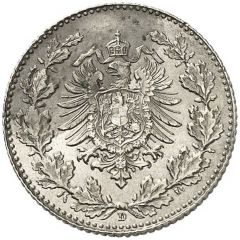 1/2 Mark - Wilhelm II type 1 - large shield - Pattern