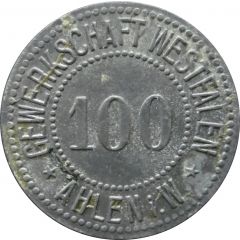 100 Pfennig - Ahlen Gewerkschaft Westfalen