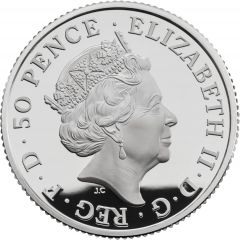 50 Pence - Elizabeth II Red Dragon of Wales, Silver Proof