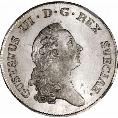 1/3 Riksdaler / 1 Daler Silvermynt - Gustav III