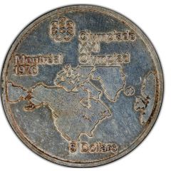 5 Dollars Montréal Olympics, Map of North America