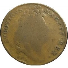 Rechenpfennig - Louis XIV Incensa Batavorum Classa, Lazarus Gottlieb Lauffer
