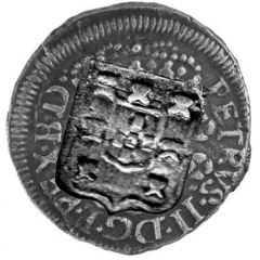 40 Réis - Carlos I Countermark SHIELD over `40 Réis, Pedro II/Brazil`