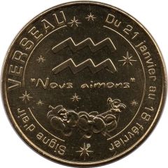 Monnaie de Paris Tourist Token - Verseau Signe d`air - Du 21 janvier au 18 février