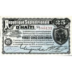 25 Centimes Northern Republic of Haiti
