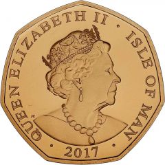50 Pence - Elizabeth II Platinum Wedding - The Royal Wedding, Gold Proof