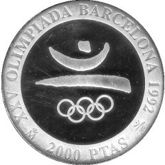 2000 Pesetas - Juan Carlos I Barcelona`92 logo