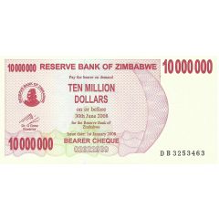 10 000 000 Dollars Bearer Cheque