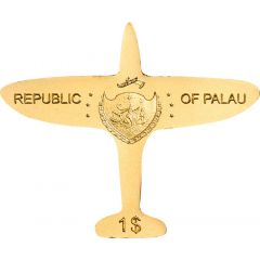1 Dollar Golden Airplane